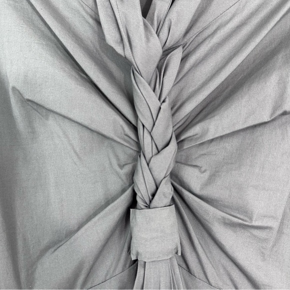 Celine Grey Cotton Blend Braided Detail Short Dress Size 34 EU 2 US - Picture 8 of 11
